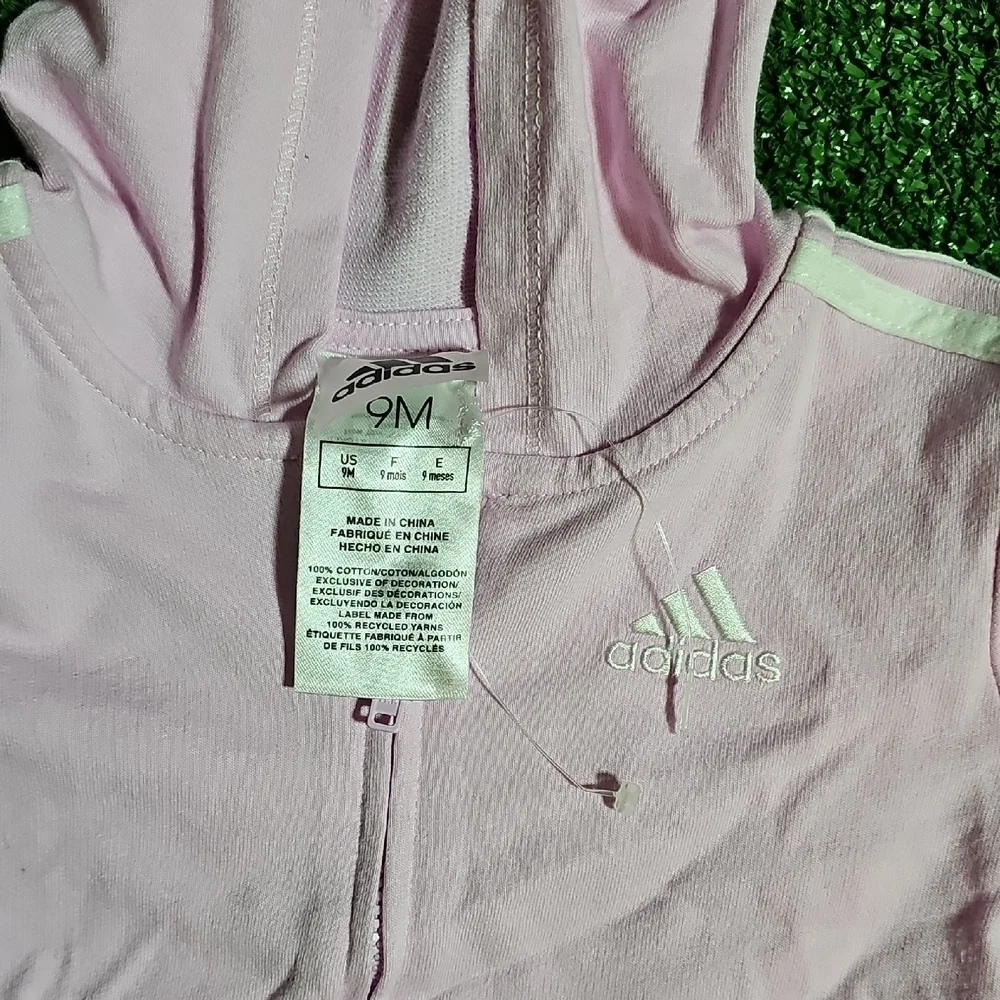 Adidas Kids Light Pink Zip-Up Hoodie
